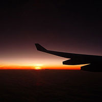 翼と夕日